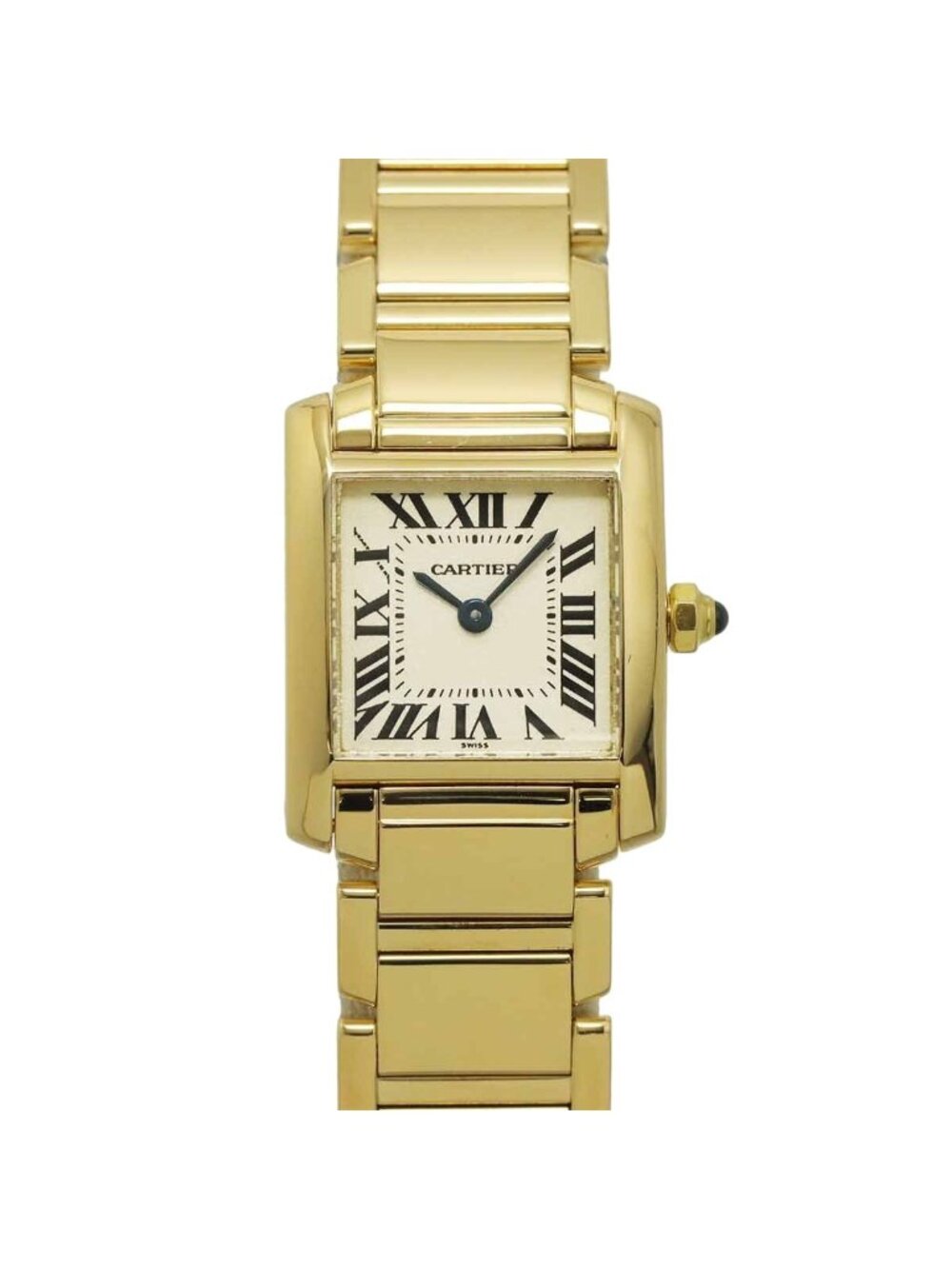 Cartier Tank Francaise SM Watch Ivory 18K Yellow Gold Quartz